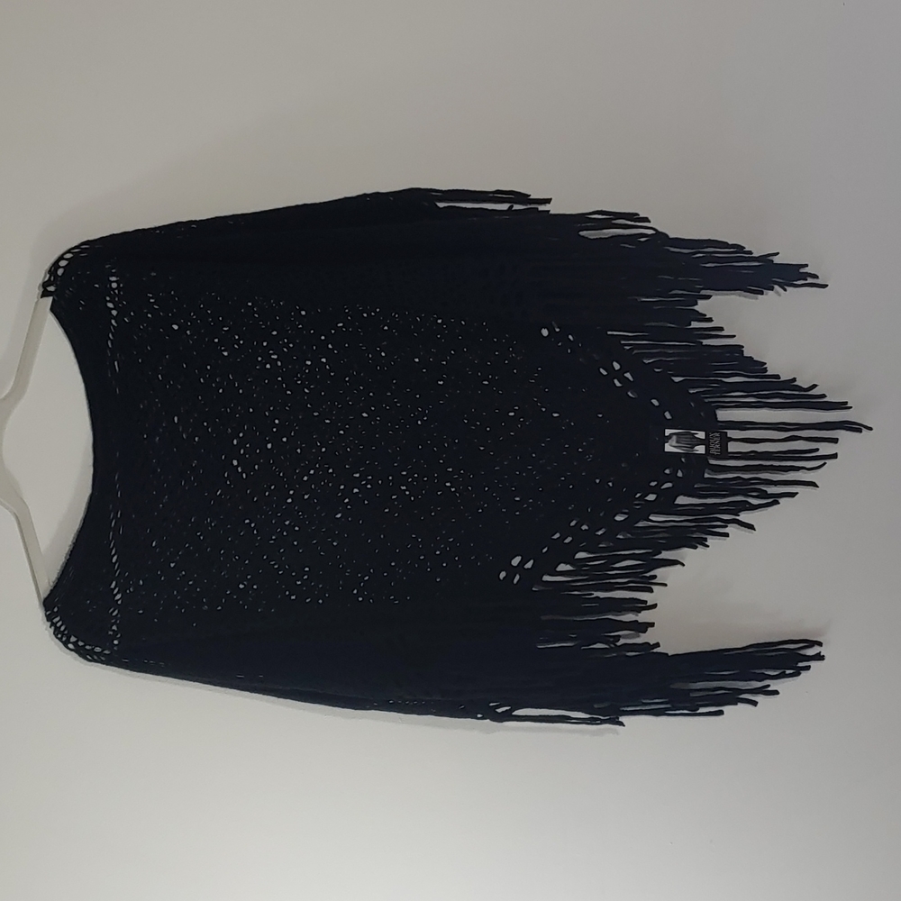 bijoux terner black crochet poncho